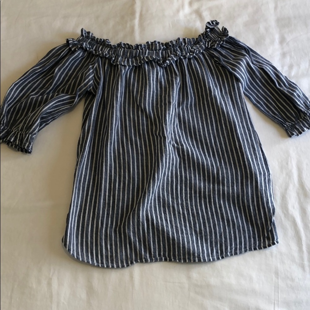 Off the shoulder stripped blouse